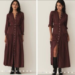 NWT DÔEN Annika Maxi Dress in Rogue Countryside Plaid Size XS